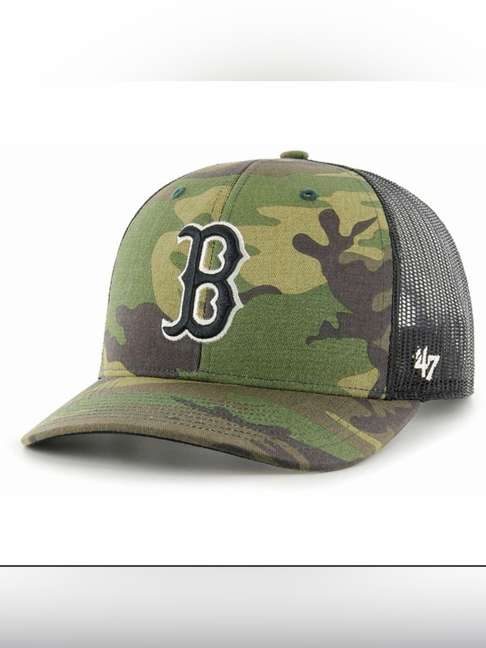 Camo 'B' Trucker Hat - Green Camouflage
